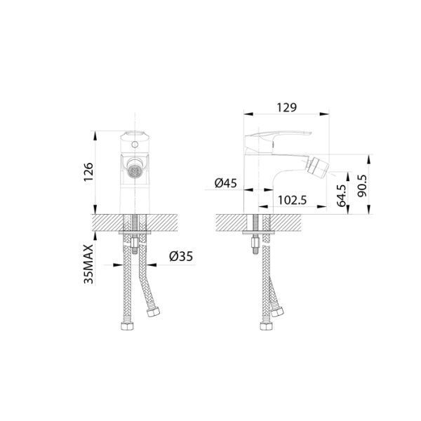 Смеситель для биде IDDIS Ray (RAYSB00i04)